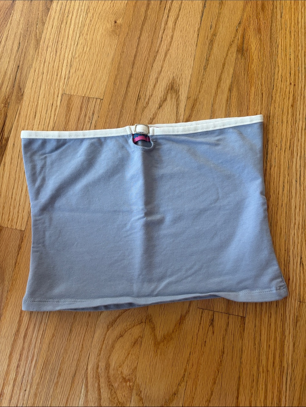 Edikted Light Blue Strapless Tube Top with White Trim